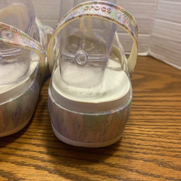CROCS pastel floral, purple, pink and white flowered women size 10 Footwear - Picture 10 of 12